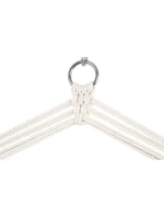 BRAZILSKÁ ZÁVĚSNÁ SEDAČKA HAMAK 100x50 cm PŘÍRODNÍ S VSTŘÍCNÝM PUSHEM BÍLÁ