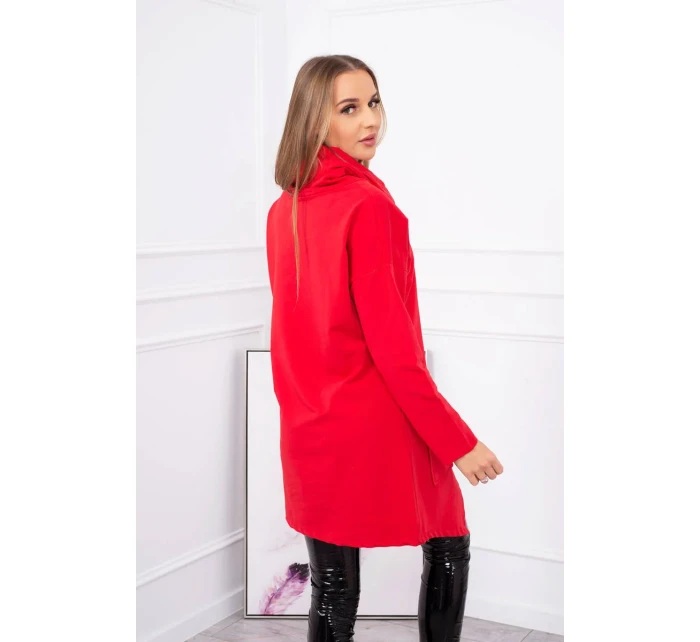 Červená tunika nadměrné velikosti s model 18743732 přední částí - K-Fashion Červená tunika nadměrné velikosti s model 18743732 přední částí - K-Fashion