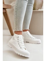 Dámské Tenisky S Kotníkovou Šněrovací Big Star OO274009 Bílé Dámské Tenisky S Kotníkovou Šněrovací Big Star OO274009 Bílé