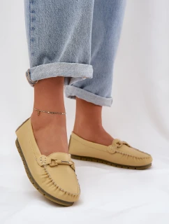 Ploché Kožené Mokasíny S Ozdobou model 21686049 Žluté - S.Barski