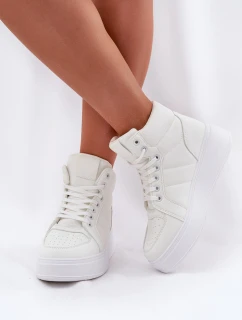 Vysoké dámské tenisky na platformě bílé Tillive