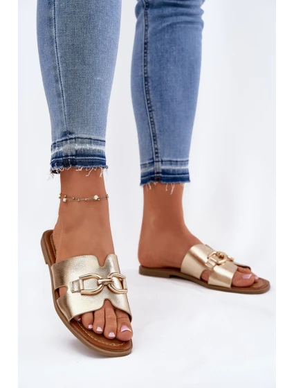 Dámské Plážové Sandály S Dekorativním Detalem Zlaté model 21697819 - EVENTO