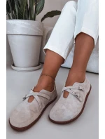 Kožené semišové dámské polobotky model 21937579 světle béžové - Zazoo Kožené semišové dámské polobotky model 21937579 světle béžové - Zazoo