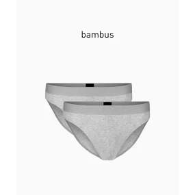 Pánské bambusové slipy ATLANTIC 2Pack - světle šedé