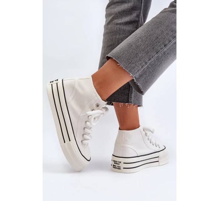 Dámské Tenisky na platformě Bílé Aineri Dámské Tenisky na platformě Bílé Aineri