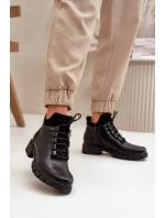 Nízké dámské kotníkové boty zateplené z eko kůže černé Erisabelle Nízké dámské kotníkové boty zateplené z eko kůže černé Erisabelle