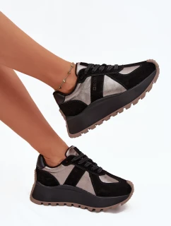 Dámské semišové tenisky na platformě Big Star HI-POLY SYSTEM – černé