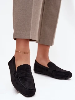 Dámské loafersy mokasíny s plochou podrážkou Roseline – černé