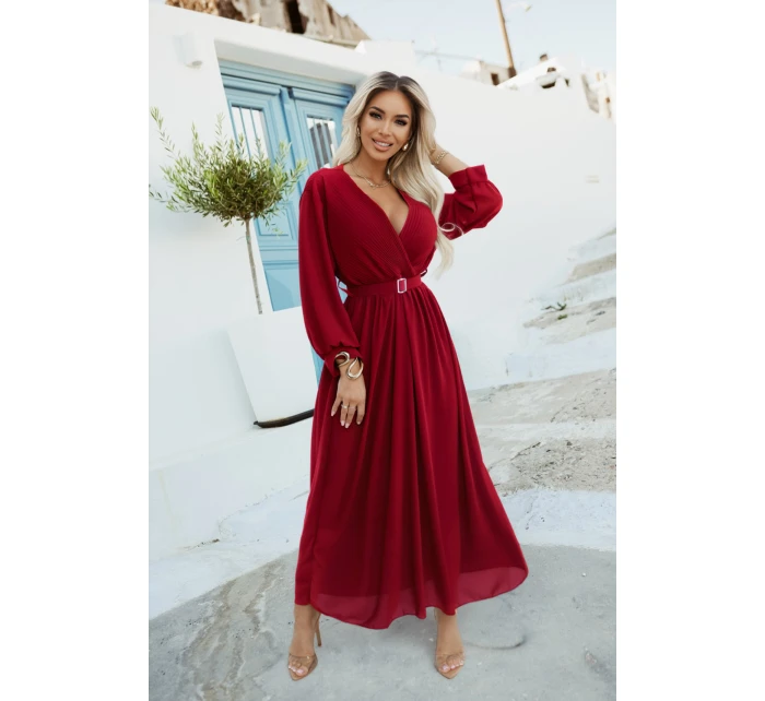 Dámské šaty 639-1 Vínová - Numoco