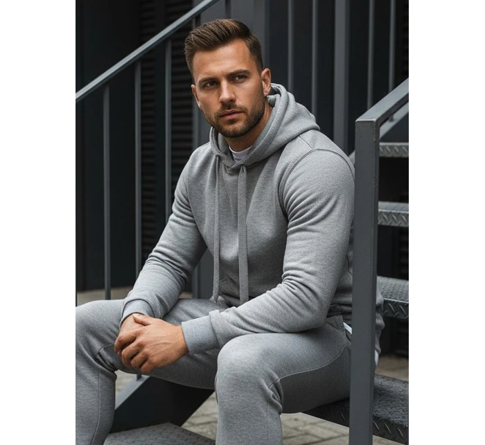 Pánská mikina s kapucí šedá BX3646