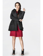 Černá dámská bunda s kapucí (HO-22)