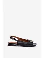 Dámské sandály na nízkém podpatku s ozdobou Černé Glima