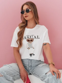 Dámské tričko s medvídkem MISTREET bílé FashionStreet RY2874
