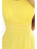 676-3 Svatební šaty s tylovou vrstvou a zvýrazněným pasem - citron limoncello