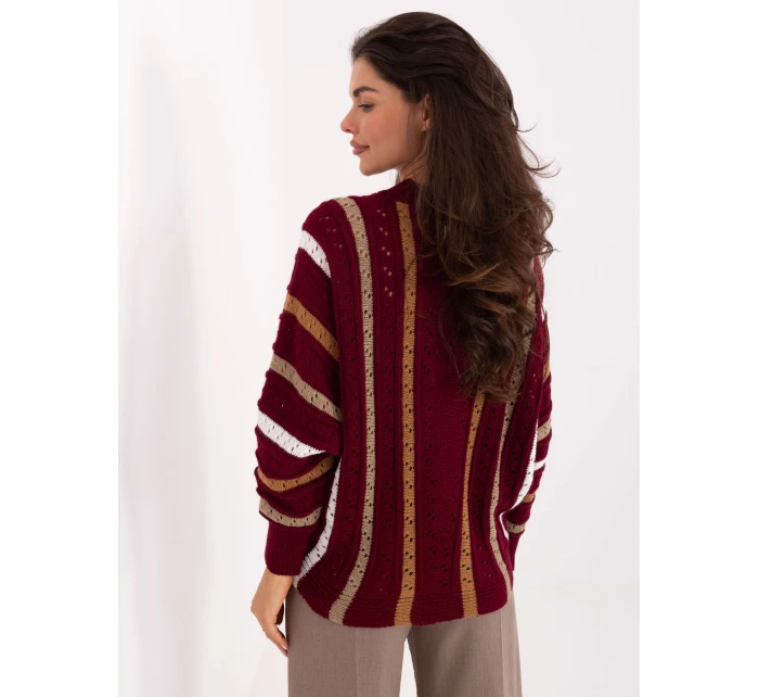 Sweter IT SW model 21393073 bordowy - FPrice Sweter IT SW model 21393073 bordowy - FPrice