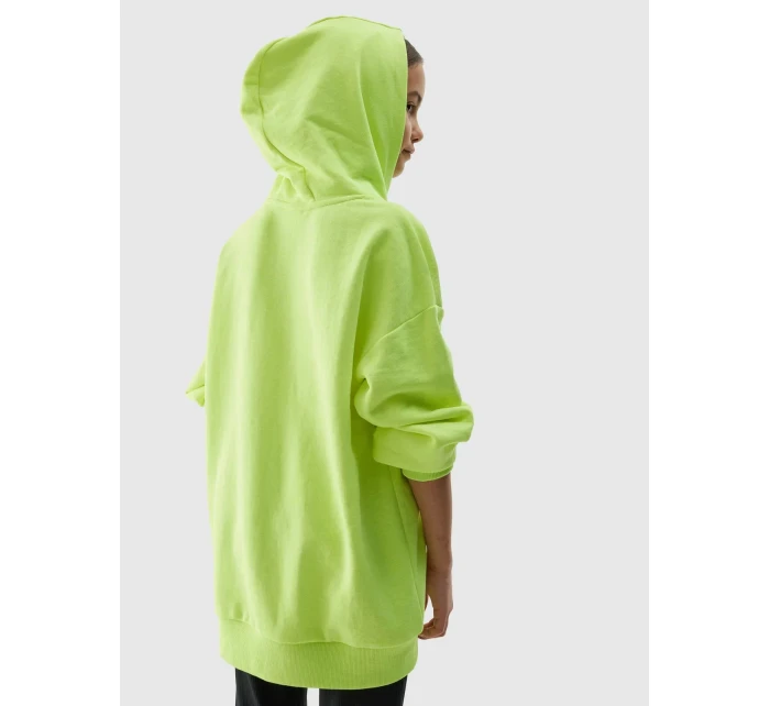 Dívčí tepláková mikina bez zapínání a s kapucí 4F - žlutá Dívčí tepláková mikina bez zapínání a s kapucí 4F - žlutá