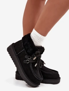 Dámské sněhule D.Franklin z přírodního semiše – černé