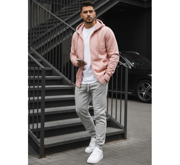 Pánská mikina s kapucí růžová Dstreet model 21962660 - FashionStreet