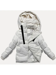 Hrubší dámská zimní bunda v barvě ecru ze materiálu model 21248436 - J.STYLE