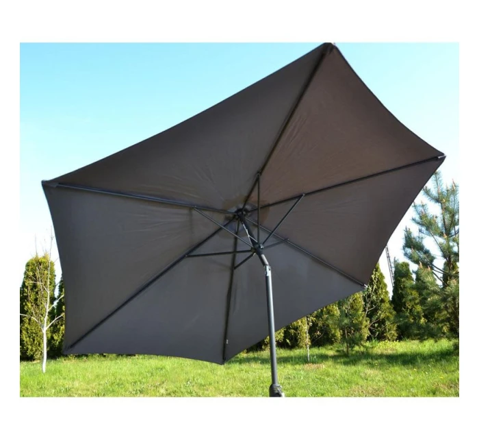 ZAHRADNÍ SLUNEČNÍK 300 CM SKLÁDACÍ ŠEDÝ