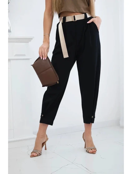 Kalhoty Summer Punto se zapínáním na nohavice černý Kalhoty Summer Punto se zapínáním na nohavice černý