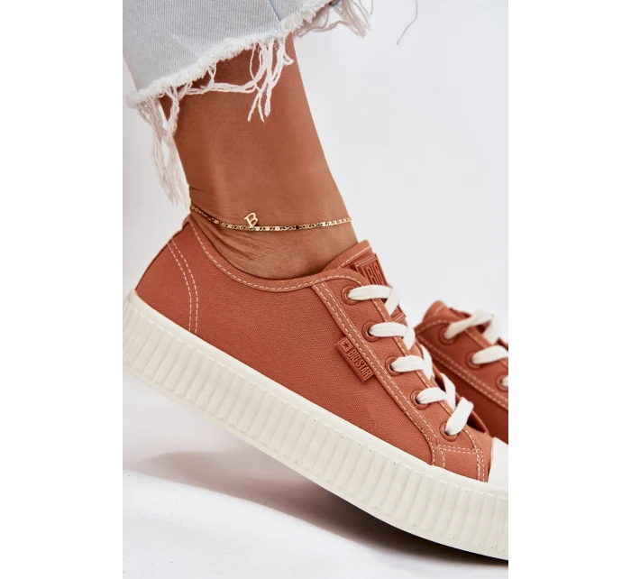 Dámské textilní tenisky na platformě Big Star RR274778 Oranžové Dámské textilní tenisky na platformě Big Star RR274778 Oranžové