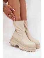 Boty Na Masivní Platformě Eko Kůže Béžové model 21706981 - Boto Boty Na Masivní Platformě Eko Kůže Béžové model 21706981 - Boto