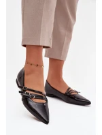 Lakované baleríny s pruhy Černé model 21757593 - Boto Lakované baleríny s pruhy Černé model 21757593 - Boto