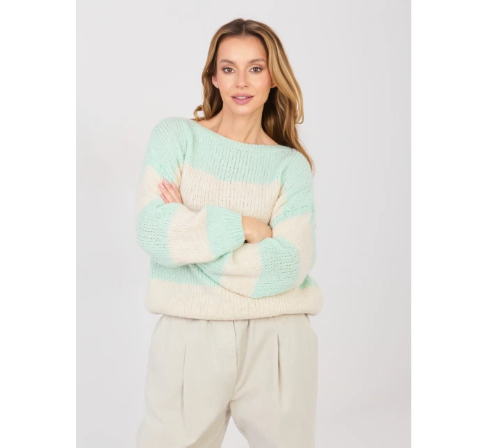 Sweter MI SW model 21958664 mietowy - FPrice Sweter MI SW model 21958664 mietowy - FPrice