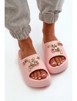 Dámské lehké pěnové pantofle s ozdobami, růžová Orchia
