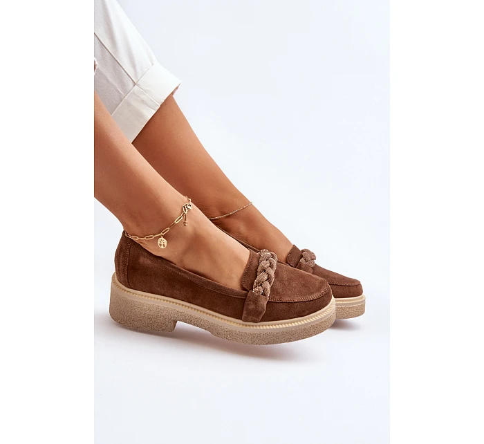 Dámské semišové mokasíny Zazoo 3429/W hnědé - Zazoo