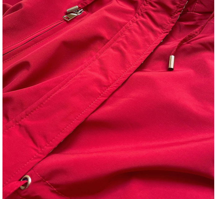 Červená oboustranná dámská bunda parka (W580)