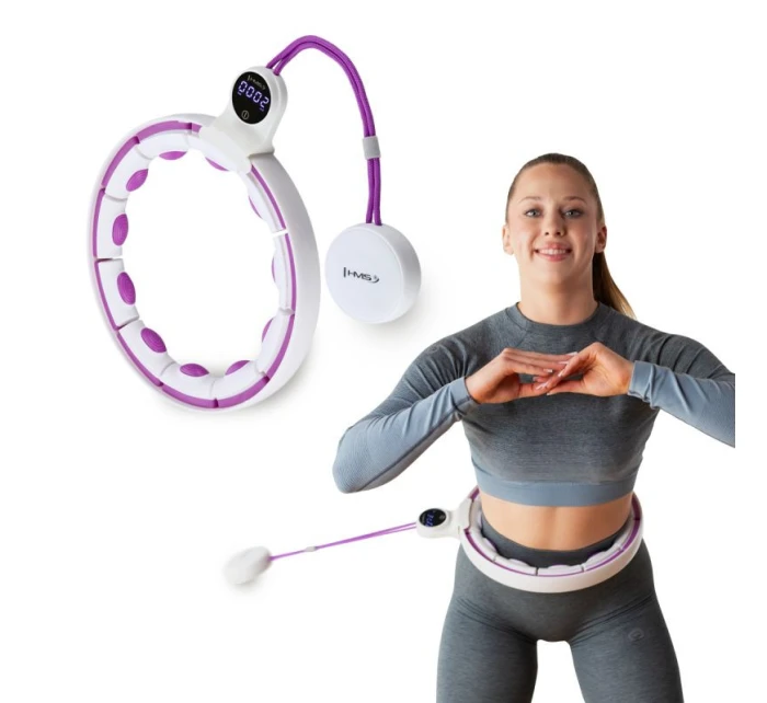 HHM17 HULA HOP BÍLÁ/FIALOVÁ S MAGNETY A ZÁVAŽÍM + POČÍTADLO HMS HHM17 HULA HOP BÍLÁ/FIALOVÁ S MAGNETY A ZÁVAŽÍM + POČÍTADLO HMS
