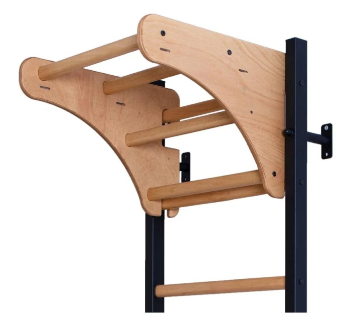 DŘEVĚNÝ KOVOVÝ GYMNASTICKÝ ŽEBŘÍK PRO 4 MADLA S DŘEVĚNOU TYČÍ BENCHK 211B