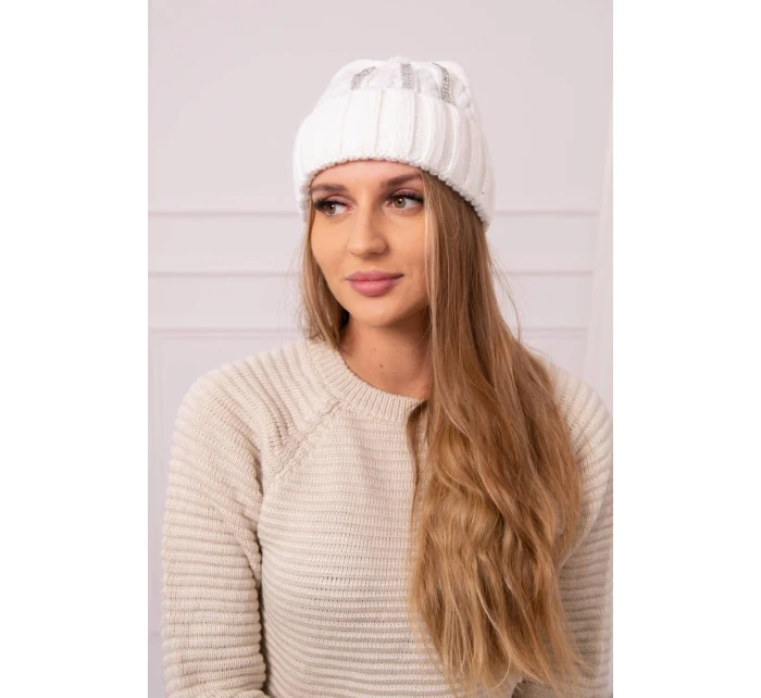Dámská čepice Selena model 18752225 bílá - K-Fashion Dámská čepice Selena model 18752225 bílá - K-Fashion
