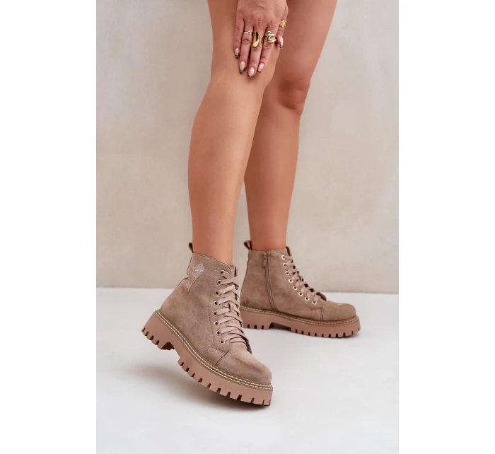 Dámské Botky S Tmavě Béžové model 21680948 - Boto Dámské Botky S Tmavě Béžové model 21680948 - Boto