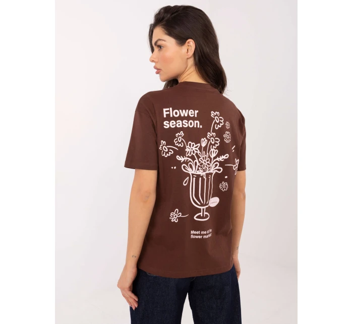 T shirt model 21798160 ciemny brązowy - FPrice T shirt model 21798160 ciemny brązowy - FPrice