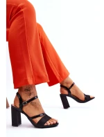 Lesklé sandály na vysokém podpatku černé Alicia Lesklé sandály na vysokém podpatku černé Alicia