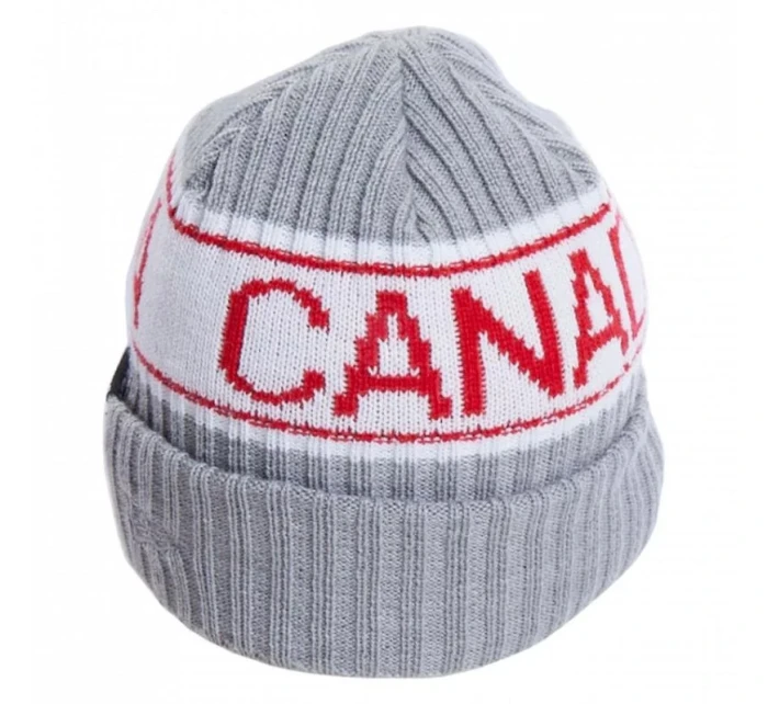 Unisex pletená čepice model 20826089 Šedá s bílou a červenou - Bauer