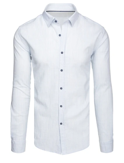 Pánská košile s dlouhým rukávem a jemným proužkem bílá Dstreet model 21989433 - FashionStreet
