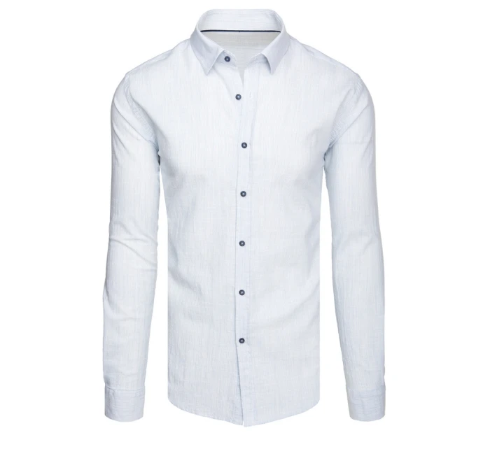 Pánská košile s dlouhým rukávem a jemným proužkem bílá Dstreet model 21989433 - FashionStreet