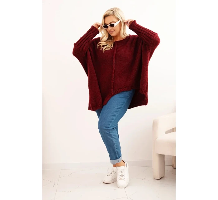 Svetr dámský Plus Size z model 21321808 s volným střihem a rukávem 3/4 fango - K-Fashion