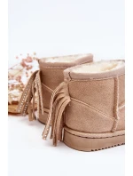 Dětské zateplené sněhule s frčkami béžové Mikyla