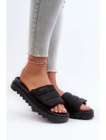 Dámské Žabky Na Platformě Big Star NN274772 Černé Dámské Žabky Na Platformě Big Star NN274772 Černé