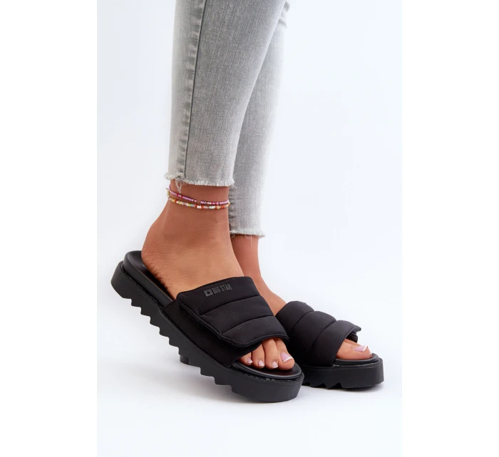 Dámské Žabky Na Platformě Big Star NN274772 Černé Dámské Žabky Na Platformě Big Star NN274772 Černé