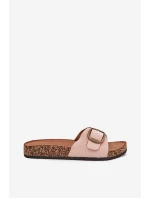 Dámské pantofle s přezkou na korkové platformě růžové Zavira Dámské pantofle s přezkou na korkové platformě růžové Zavira