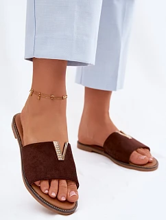 Dámské ploché s ozdobným detailem V Čokoládové model 22111391 - Boto