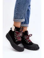 Izolované Trapper Boty Na Silné Podrážce, Černá Ralotta