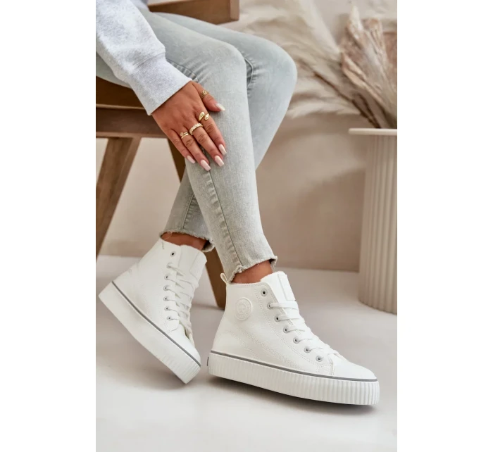 Dámské Zateplené Tenisky Z Eko Kůže Big Star Bílé Dámské Zateplené Tenisky Z Eko Kůže Big Star Bílé