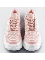 Růžové sportovní dámské boty na platformě model 17261132
